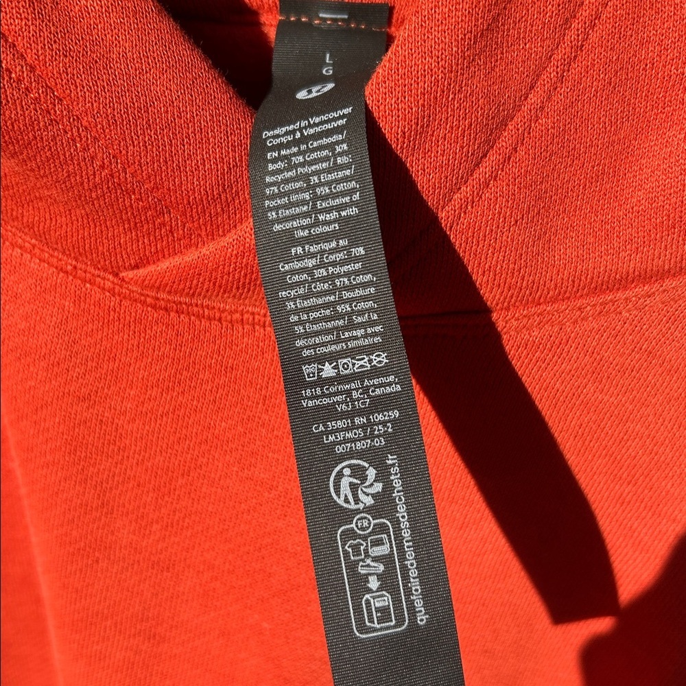 Lululemon Steady State Pullover Hoodie ATRU Autumn Rust NWT Size L Unisex Fall - Picture 17 of 17
